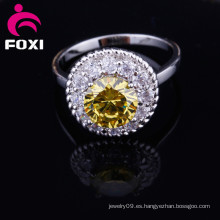 Fashion New Styles Real Gold CZ Anillos de piedra